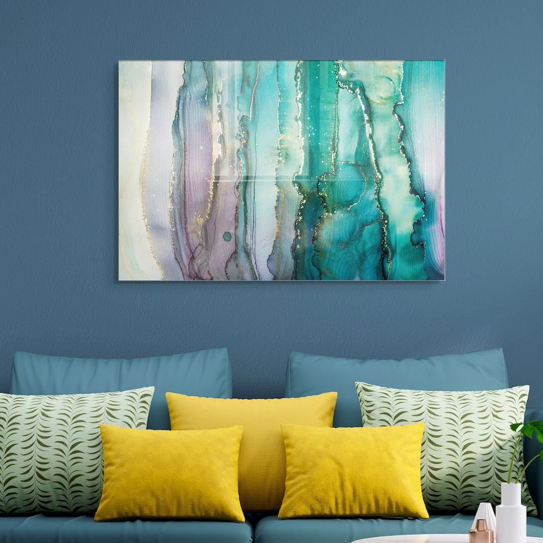Tempered Glass Wall Art, Decor Wall Art Original, Wall Decor Living Room Modern, Extra Large