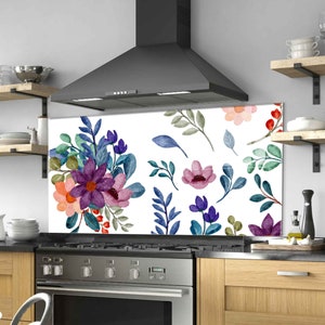 Dosseret de cuisine, panneau de dosseret de poêle en verre trempé, couverture arrière de cuisinière, décor de cuisine, couverture supérieure de cuisinière, planche à découper et à nouilles