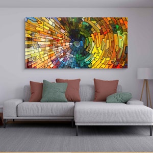 Tempered Glass Wall Art, Extra Large Wall Decor, Living Room Home Decor ...