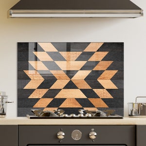 Panneau de dosseret de poêle en verre trempé, couverture arrière de poêle, décoration de cuisine, couvercle de dessus de cuisinière, dosseret de cuisine en carrelage, planche à découper et à nouilles