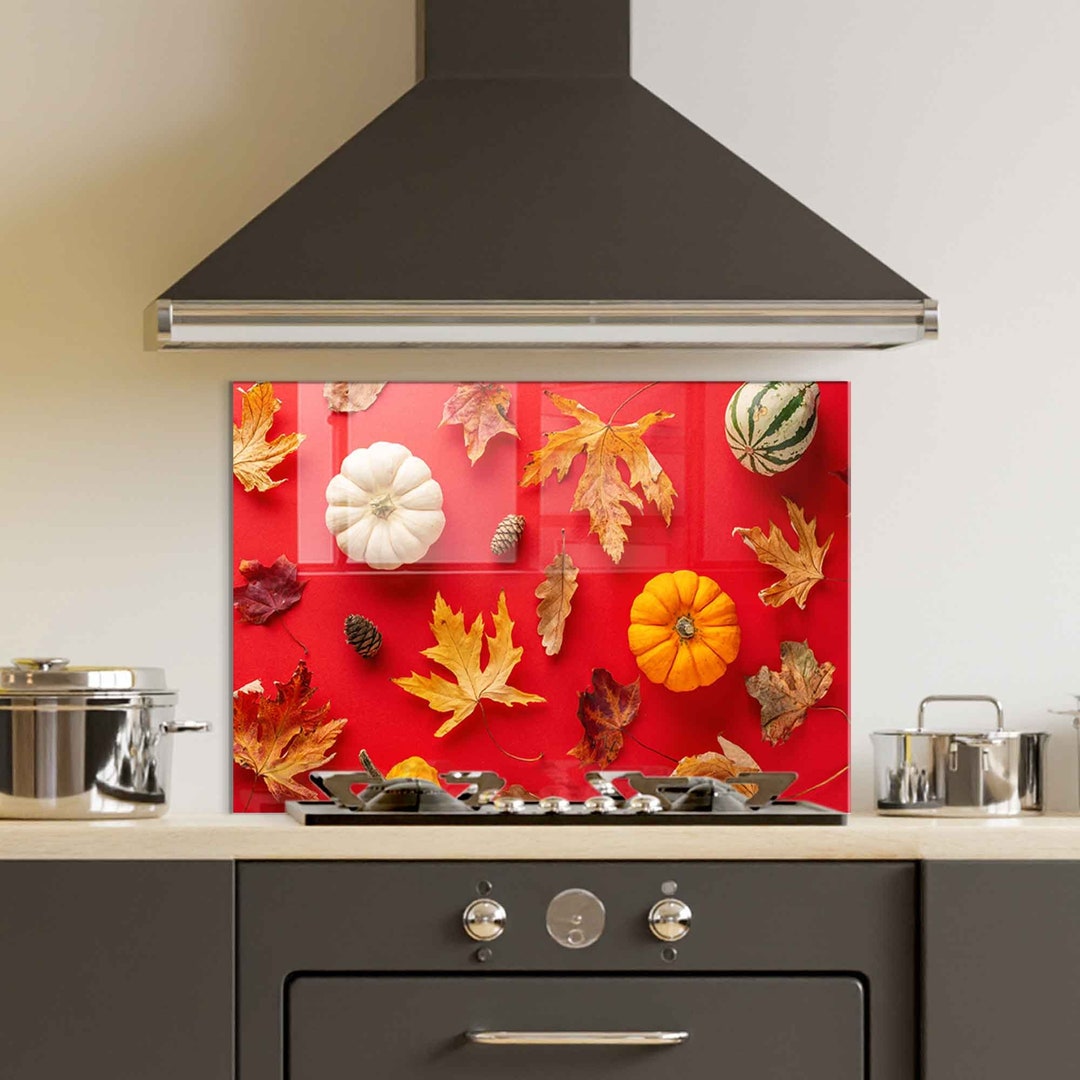 Tempered Glass Stove Backsplash Panel, Stove Back Cover, Kitchen Decor