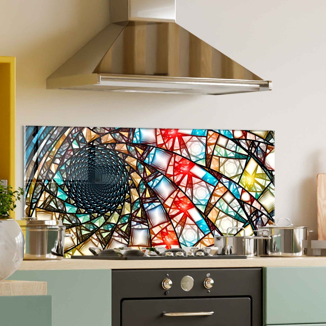 Kitchen Backsplash, Stove Back Cover, Tempered Glass Stove Backsplash