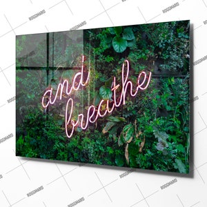 Neon Sign Tempered Glass Wall Art, Home Living Room Decor, Housewarming Valentine&#39;s Day Gift, Interior Design, Glass Printing, Wall Hanging