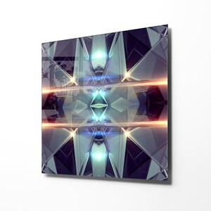 Art mural abstrait en verre trempé, Décor pour chambre à coucher, Grand art mural, Décor de salon, Cadeau de pendaison de crémaillère, Décoration intérieure, Tentures murales,