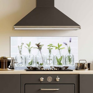Dosseret de cuisine, coque arrière de cuisinière, oeuvre d'art murale en verre trempé, couvercle de dessus de cuisinière à gaz, crédence déco de cuisine, planche à découper et à nouilles