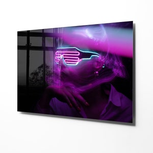 Neon Prints Tempered Glass Wall Art, Decor for Bedroom,Wall Art, Living Room Decor, Housewarming Gift, Home Decor, Wall Hangings, Wall Decor