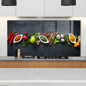 Décoration murale pour dosseret de cuisine, panneau de verre pour dosseret de cuisinière, oeuvre d'art murale en verre, couvercle de cuisinière à gaz, décoration de cuisine, couvercle de cuisinière