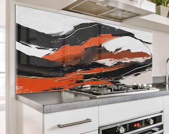 Tempered Glass Kitchen Backsplash - 47x30 Inch Stove Splashback, Heat & Stain Resistant, Easy Install With Adhesive, Also Use As Cutting Board - View #9