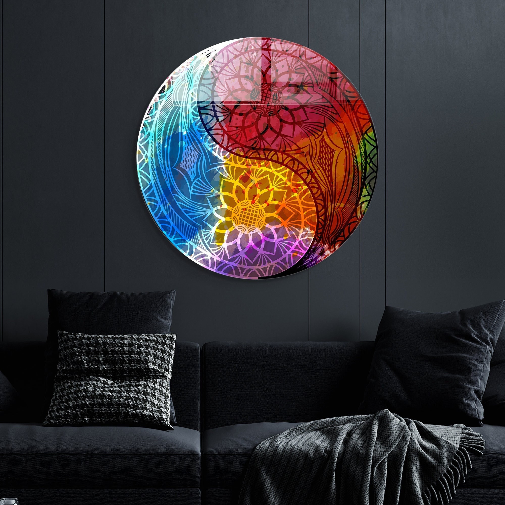 Yin Yang Wall Art Wall Decor Living Room Modern Extra Large - Etsy