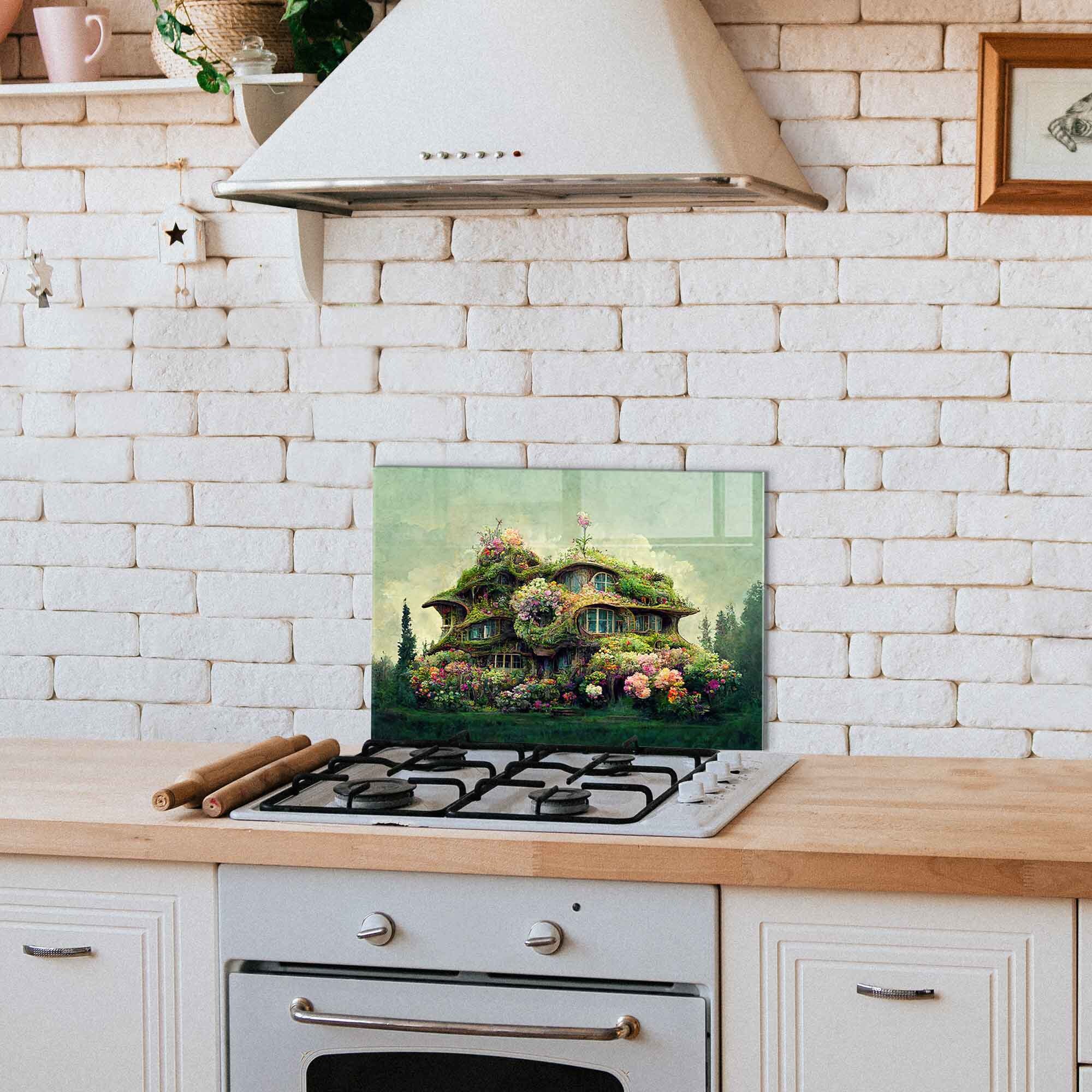 FIMEI Dosseret de cuisine Blanc 100 x 50 cm Verre trempé
