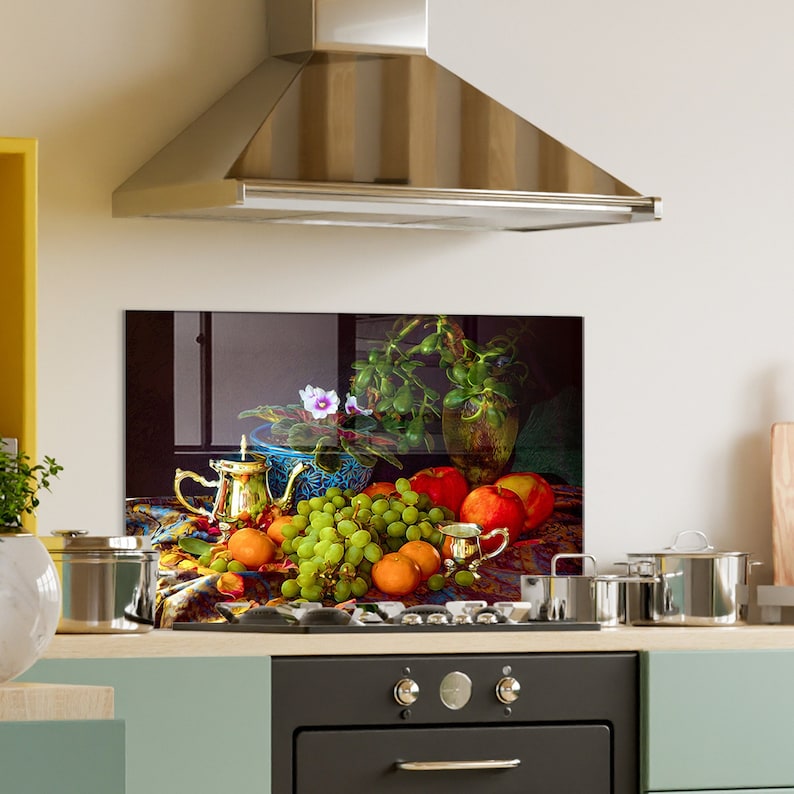 Tempered Glass Stove Backsplash Panel Stove Back Cover Etsy