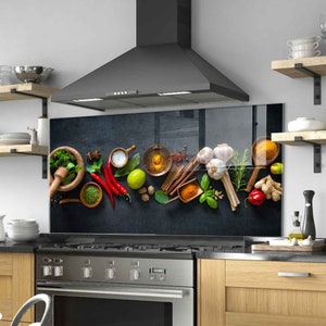 Décoration murale pour dosseret de cuisine, panneau de verre pour dosseret de cuisinière, oeuvre d'art murale en verre, couvercle de cuisinière à gaz, décoration de cuisine, couvercle de cuisinière