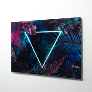 Neon Sign Print Wall Decor, Tempered Glass Wall Art, Large Wall Art, Living Room Decor, Housewarming Gift, Home Wall Decor, Wall Hangings