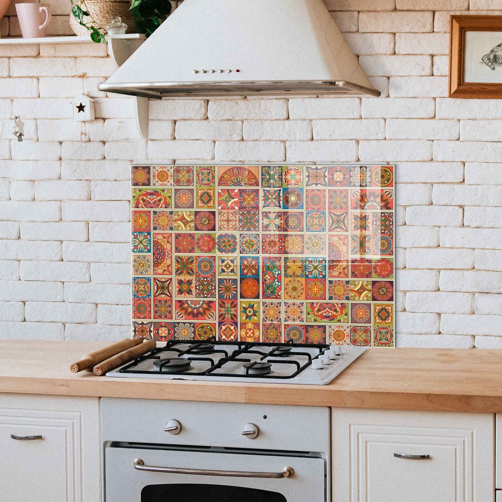 Piano Coprifornelli In Vetro 60x52 Cm – Motivo Sabbia Mar Baltico, Antiscivolo E Multifunzionale