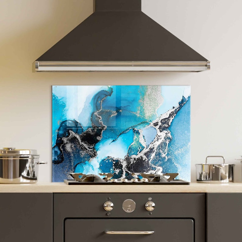 Tempered Glass Stove Backsplash Panel Stove Back Cover Etsy