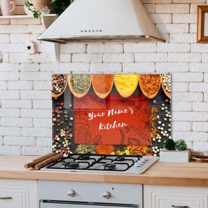 Panneau de dosseret de cuisinière en verre personnalisé, Couvercle arrière de cuisinière, Décoration de cuisine, Couvercle supérieur de cuisinière, Carrelage de dosseret de cuisine, Planche à découper/nouilles
