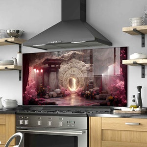 Kitchen Backsplash, Stove Back Cover, Tempered Glass Wall Art, Stove Top Cover for Gas, Kitchen Decor Splashback, Chopping and Noodle Board