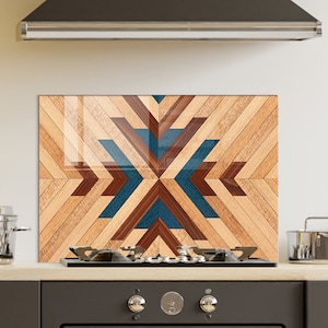Panneau de dosseret de poêle en verre trempé, couverture arrière de poêle, décoration de cuisine, couvercle de dessus de cuisinière, dosseret de cuisine en carrelage, planche à découper et à nouilles