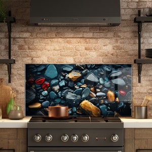 Glass Backsplash, Kitchen Sink Cover, Kitchen Sink Splash Guard, Splashback Tempered Glass Tile, Stove Back Cover, Cutting Board