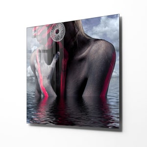 Abstract Woman Tempered Glass Wall Art, Decor for Bedroom, Living Room Decor, Housewarming Gift, Home Decor, Wall Hangings, Wall Decor