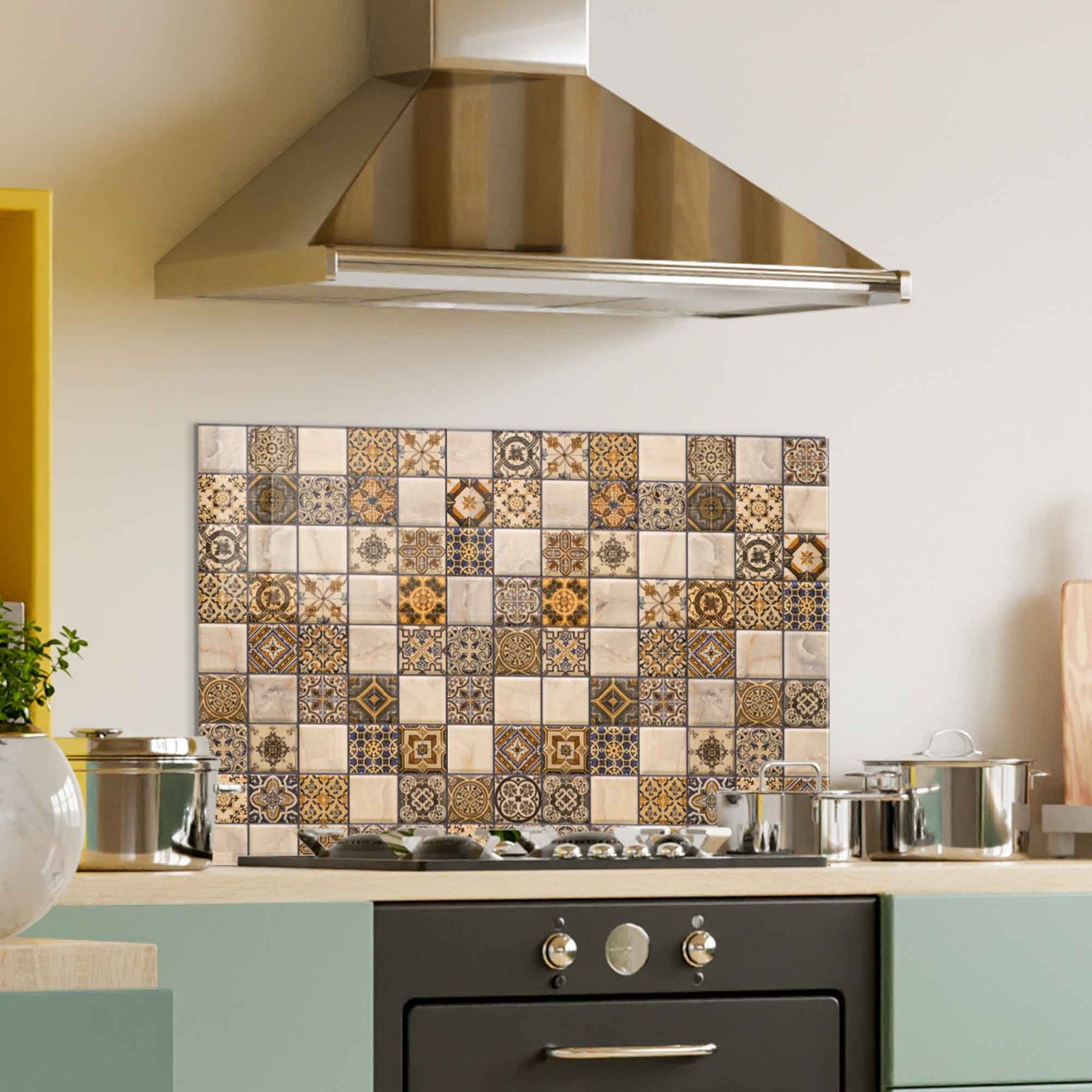 Top Back Cover Stove Backsplash Glass Panel, Kitchen Wall Decor, Stove Top Back Cover ...