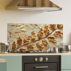 Dosseret de cuisine en verre trempé, Couvercle d'évier en feuilles gaufrées, Garde-boue pour évier, Cache arrière de cuisinière, Crédence en carreau de verre, Planche à découper