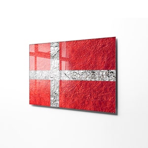 Denmark Flag Tempered Glass Wall Art, Danish Pastel Room Decor, Extra Large Wall Art, Housewarming Gift, Home Wall Decor, Danish Gifts