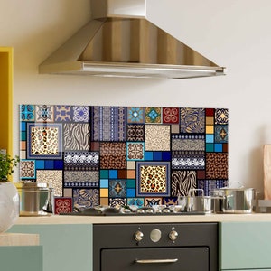 Dosseret de cuisine, couverture arrière de cuisinière, dosseret de poêle en verre trempé, décor de cuisine, couverture supérieure de cuisinière, cadeau de pendaison de crémaillère, planche à découper