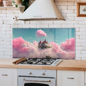 Décor de mur de dosseret de cuisine, panneau de verre de dosseret de poêle, art de mur en verre, couverture supérieure de cuisinière pour le gaz, décor de cuisine, couverture supérieure de cuisinière
