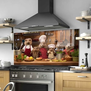 Dosseret de cuisine en verre trempé-Couvercle d'évier de cuisine-Protection contre les éclaboussures d'évier de cuisine-Couvercle supérieur de l'arrière du poêle-Couvercle d'évier-Planche à découper les carreaux de verre