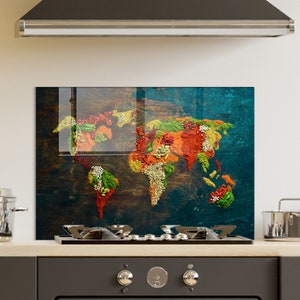 Panneau de dosseret de poêle en verre trempé, couverture arrière de poêle, décoration de cuisine, couvercle de dessus de cuisinière, dosseret de cuisine en carrelage, planche à découper et à nouilles