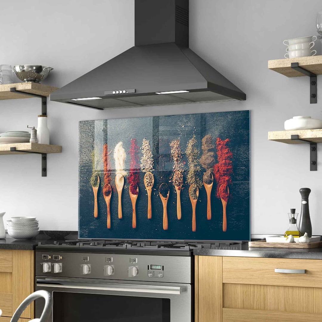 Tempered Glass Stove Backsplash Panel, Stove Back Cover, Kitchen Decor