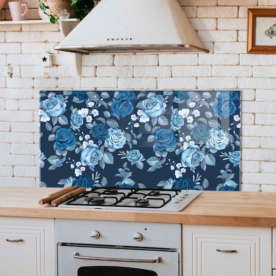 Abstract Glass Stove Backsplash Panel, Stove Back Cover, Flower Kitchen  Wall Decor, Stove Top Cover, Kitchen Backsplash Tile, Chopping Board 