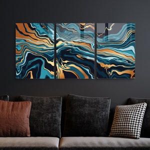 Abstract Tempered Glass Wall Art, Home Decor Wall Art, Wall Decor Living Room Modern, Extra Large Wall Art, Decor for Bedroom, Wall Hangings