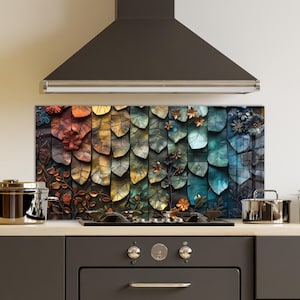 Dosseret de cuisine en verre trempé, Couvercle d'évier en feuilles de cuivre, Garde-boue pour évier, Couvercle supérieur arrière de cuisinière, Crédence en carreau de verre, Planche à découper