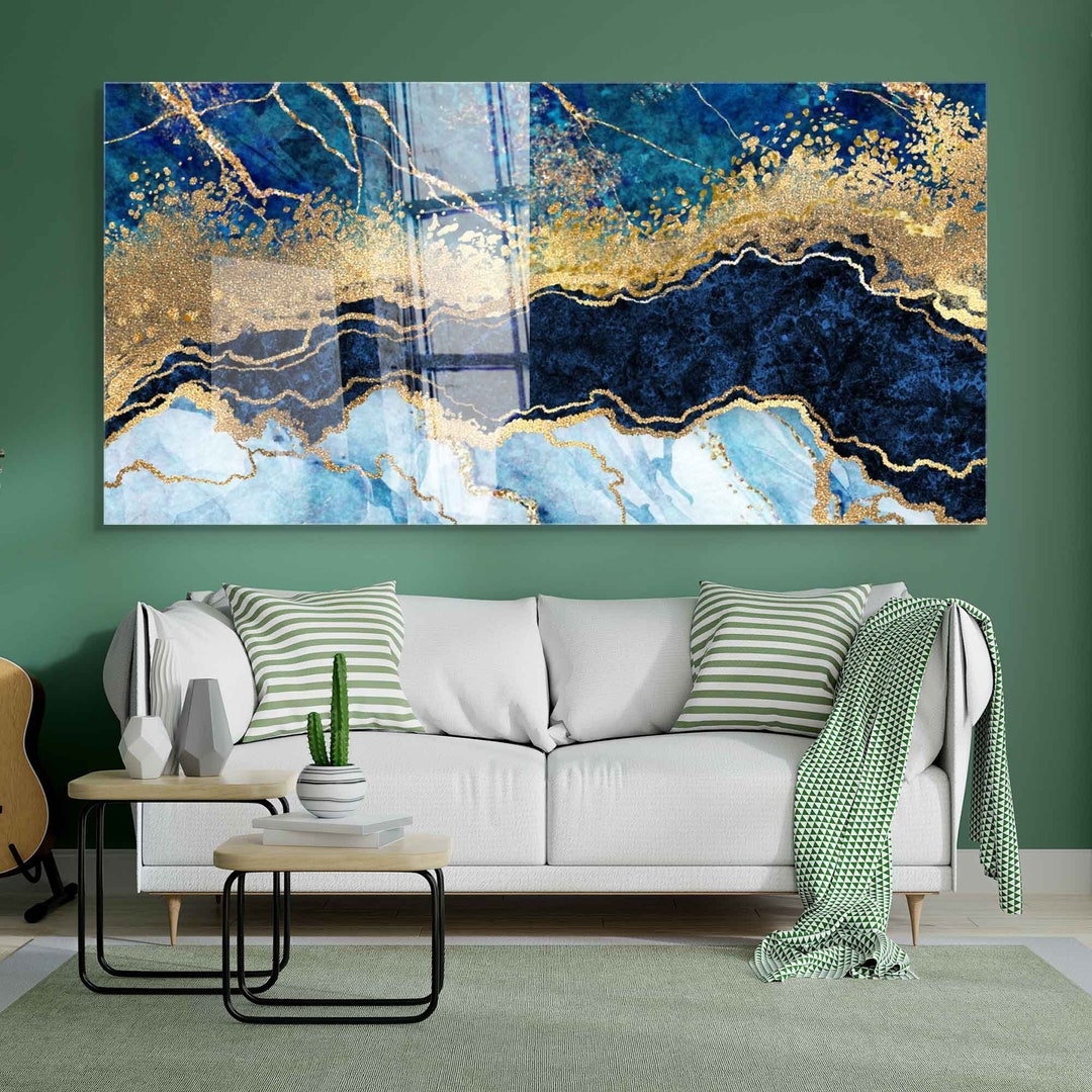 Tempered Glass Wall Art, Extra Large Wall Decor, Living Room Home Decor ...