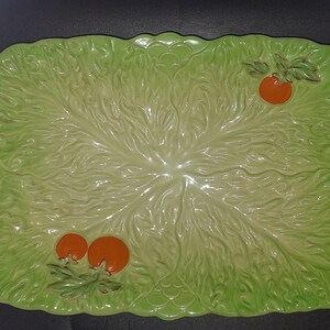 Vintage Beswick ljusgrönt kålsalladsblad och tomatsalladsfat 237.