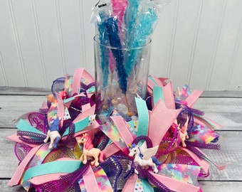 Unicorn theme party candy holder centerpiece, rainbow unicorn decoration, unicorn table decoration, unicorn birthday party decoration