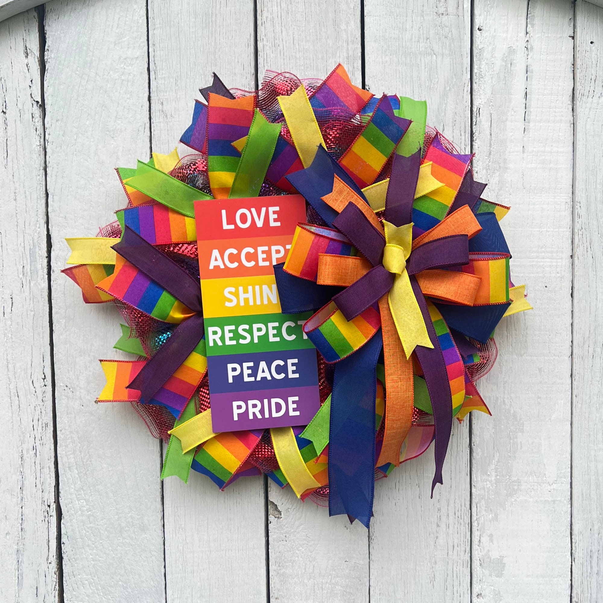 Rainbow Pride Wreath for Front Door LGBTQIA Wreath Decor Gay - Etsy