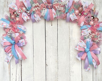 Pastel rainbow unicorn garland for birthday parties, Unicorn party door decoration, unicorn theme party centerpiece, unicorn photo backdrop