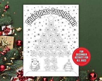 Christmas Cookie Countdown Coloring Page: Fun Family Advent Activity (PDF Download)