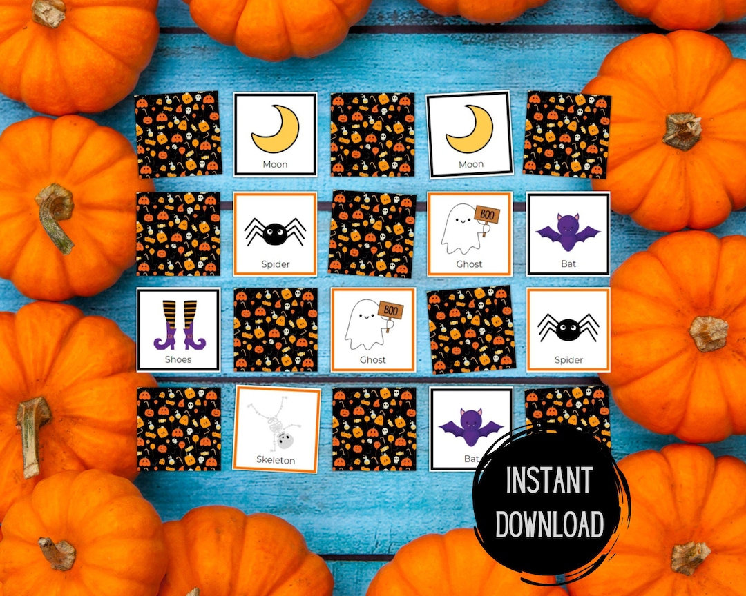 Halloween Memory Match Game Halloween Activity Printable Game Halloween Memory Match Game Halloween Activity Printable Game