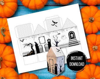 Spooky Paper Haunted House Craft Kit: Kids Halloween Activity (PDF Download)