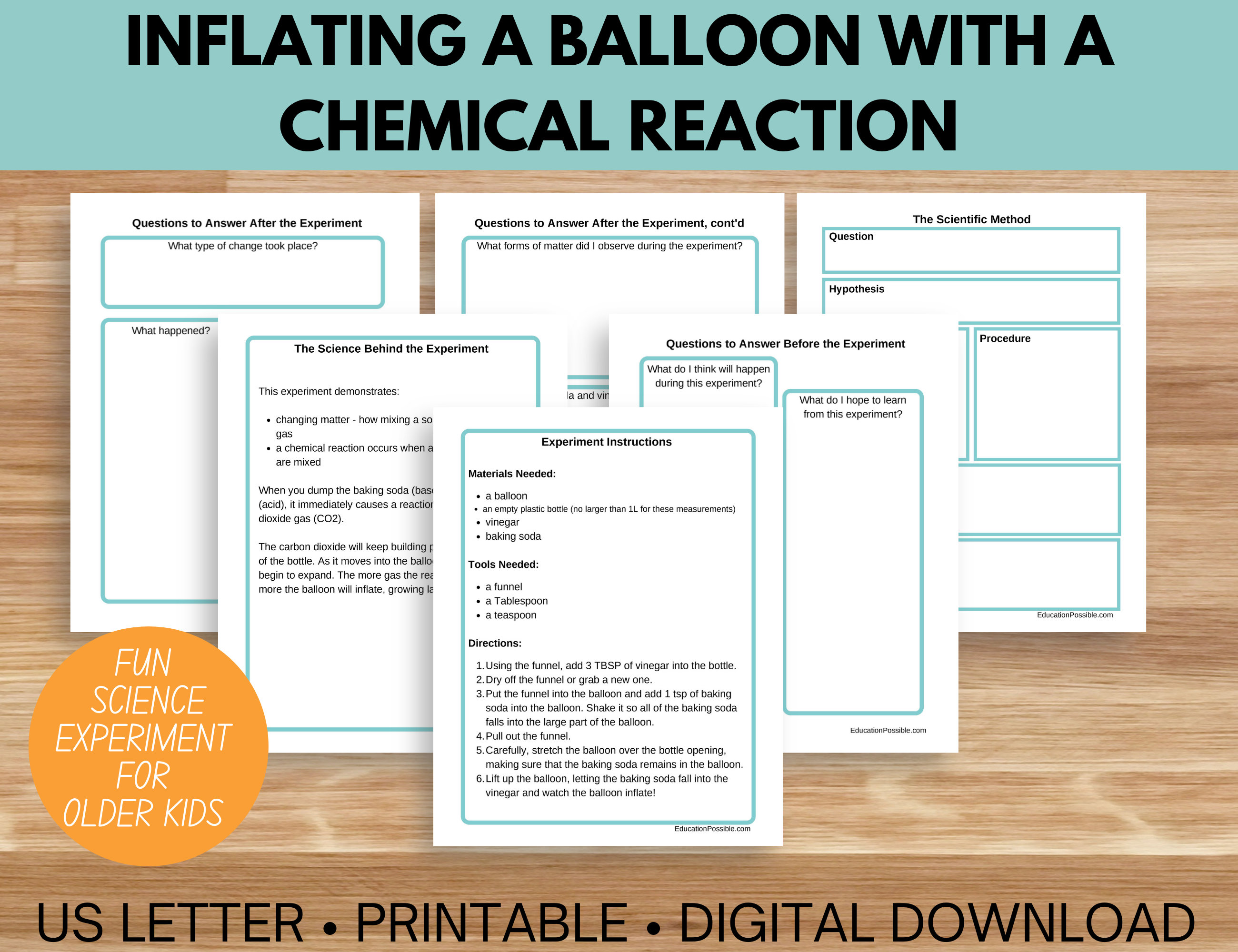 Inflating A Balloon With A Chemical Reaction Science Etsy
