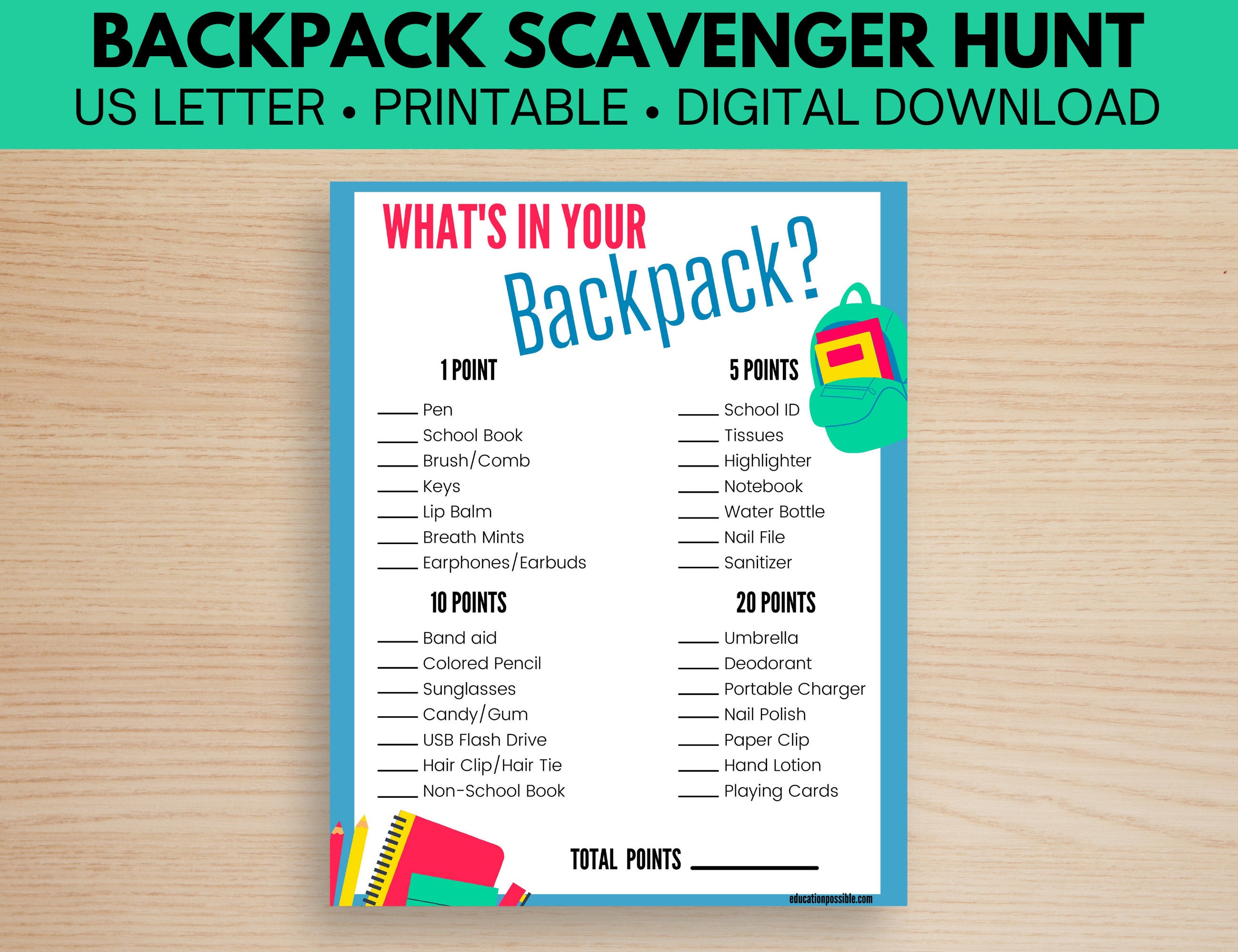Free Printable Purse Scavenger Hunt Game – Great for a baby shower or  bridal shower - Spot of Tea Designs