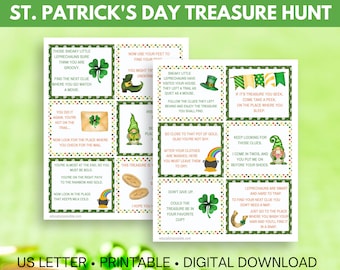 St. Patrick's Day Treasure Hunt - Speurtocht - Afdrukbare spellen - Spellen voor kinderen en volwassenen