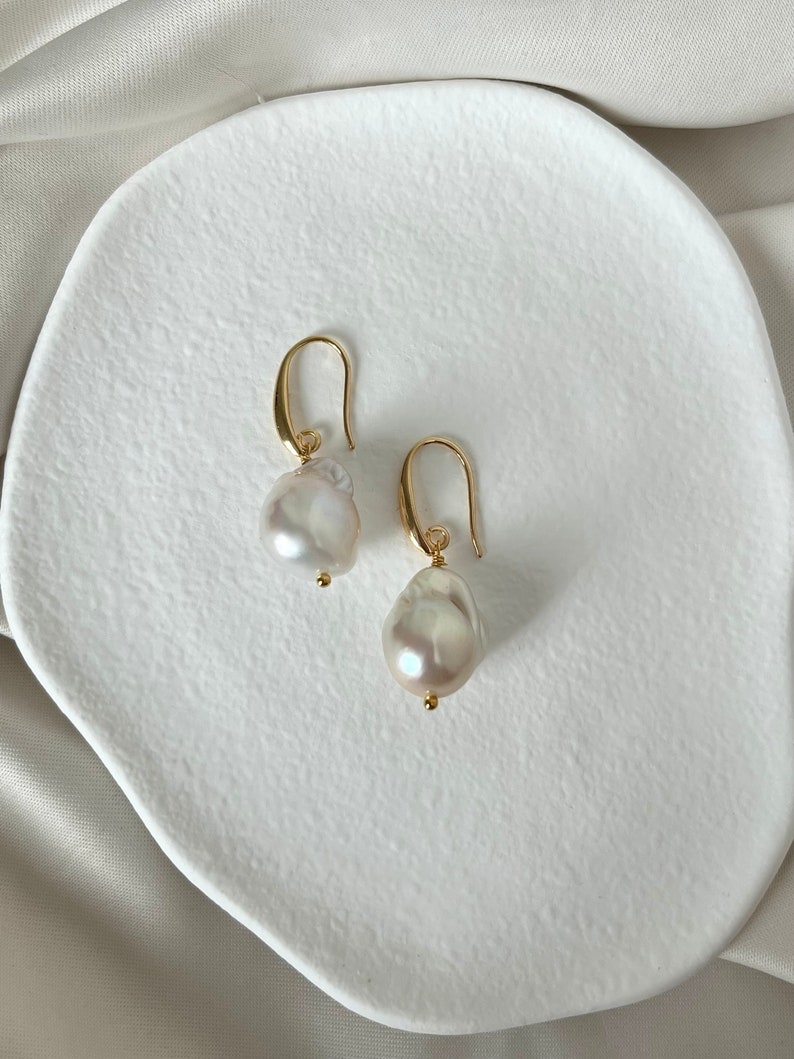 Large Baroque Pearl Earrings, Fireball Pearl Earrings, Statement ...