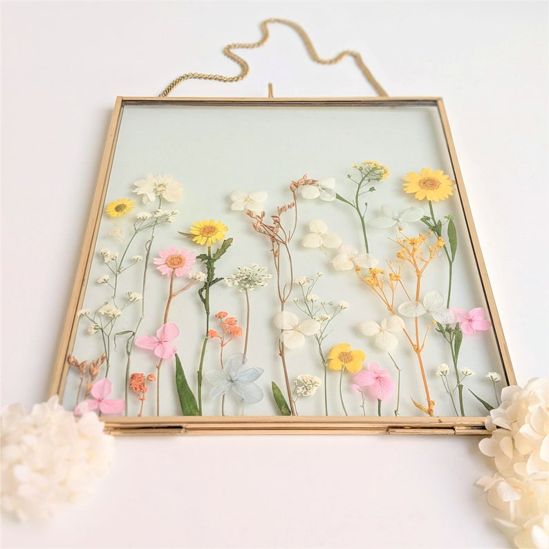 Pressed Flower Frame Pressed Flower Art Dry Flower Art Pressed Flower