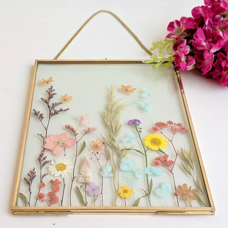 Herbarium Pressed Flower Wall Hanging Herbarium Frame Pressed Etsy