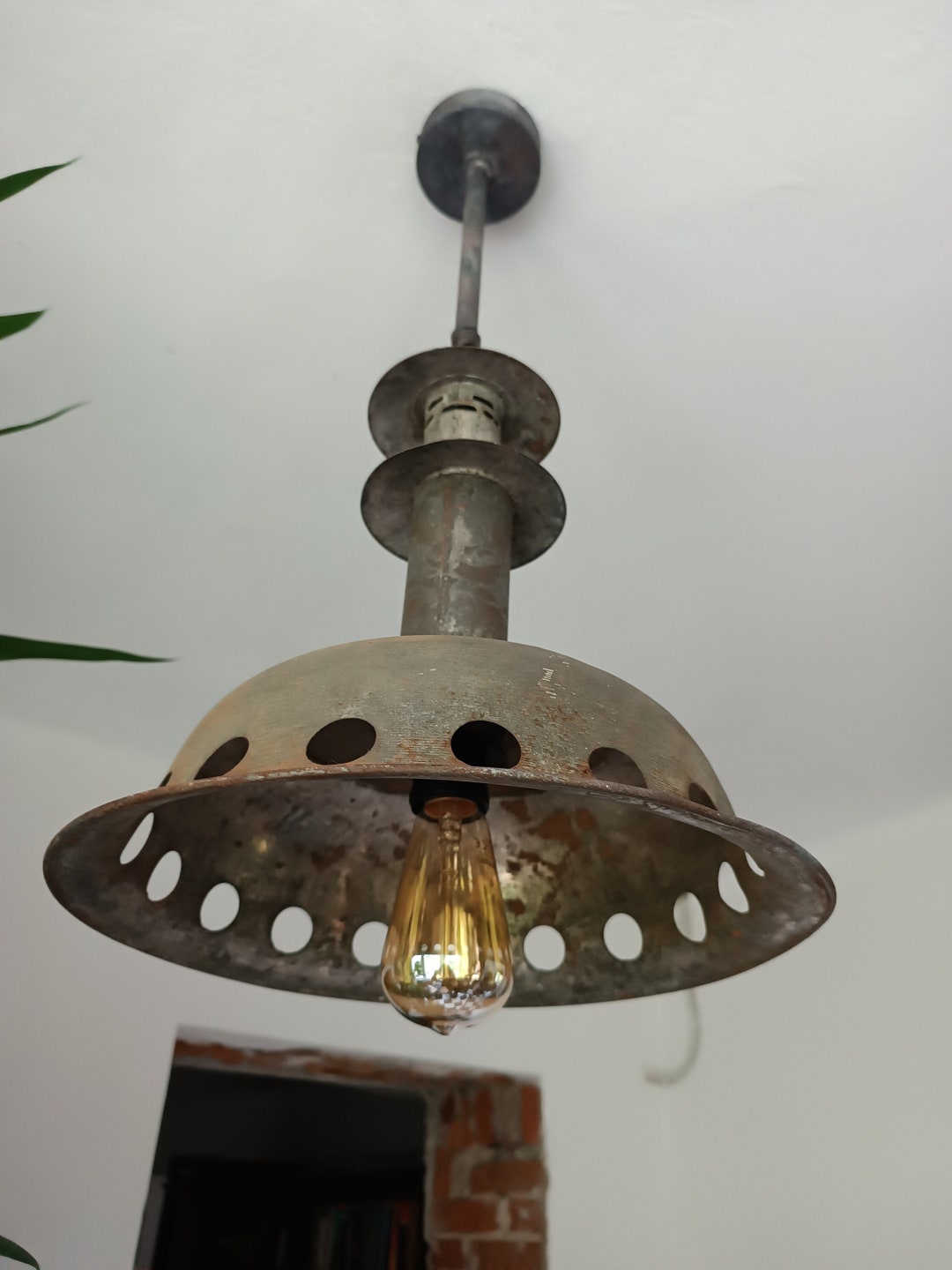 Ceiling Lamp Rust Industrial Ceiling Lamp, Coated With Rust Patina in Shades of Gray and ...